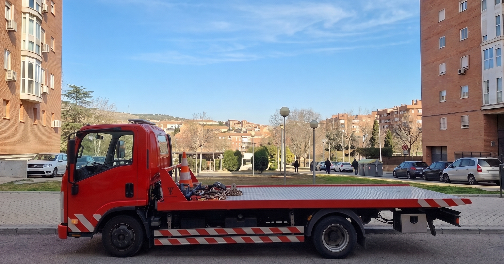 Furgoneta roja exterior